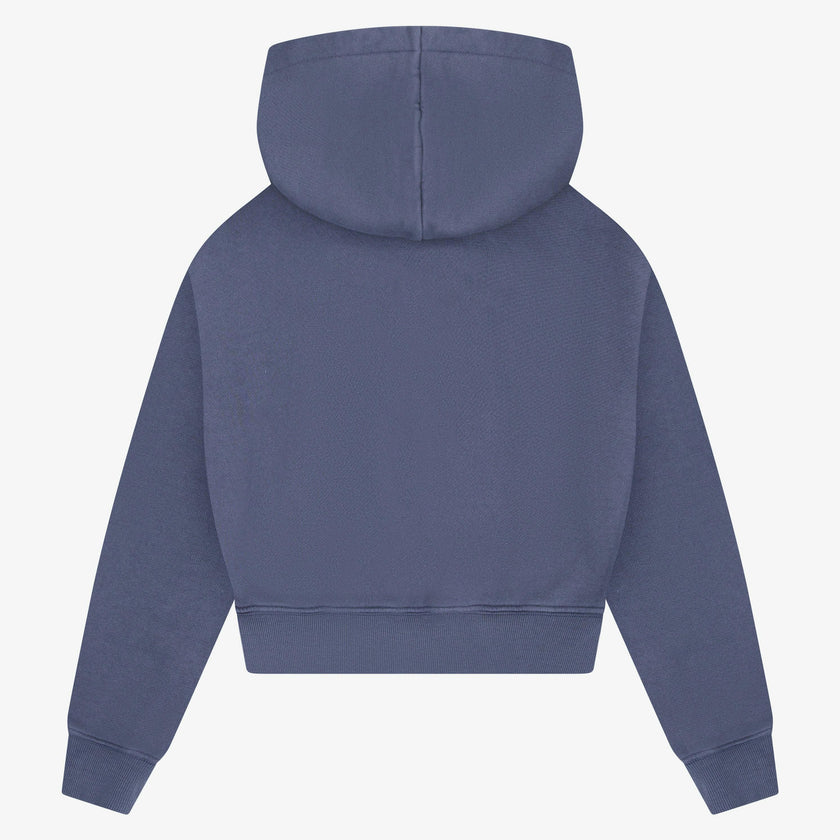Tenly Cotton Fleece Cropped Kangaroo Pocket Hoodie