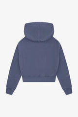 Tenly Cotton Fleece Cropped Kangaroo Pocket Hoodie