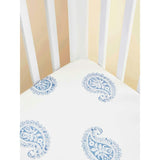Block-Printed Cotton Fitted Crib Sheet