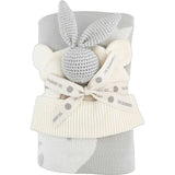 Star Moon Blanket Bunny Rattle Grey Gift Set
