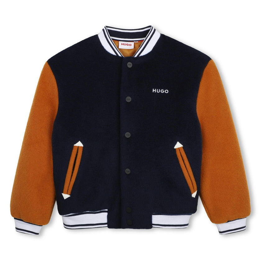 Navy & Burnt Orange Teddy Jacket