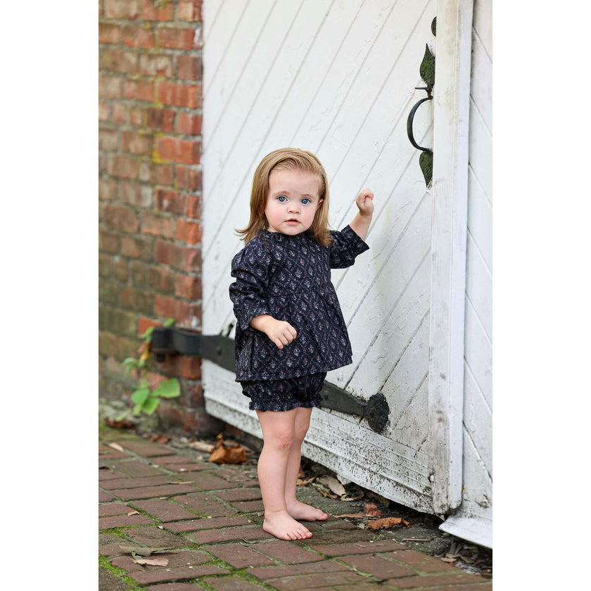 Baby Girls Vintage Victorian Ruffle Trim Peplum Top & Bloomer 2-Piece Set