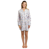 Women's Drawbertson Longhorns Night Shirt - Organic Cotton Poplin