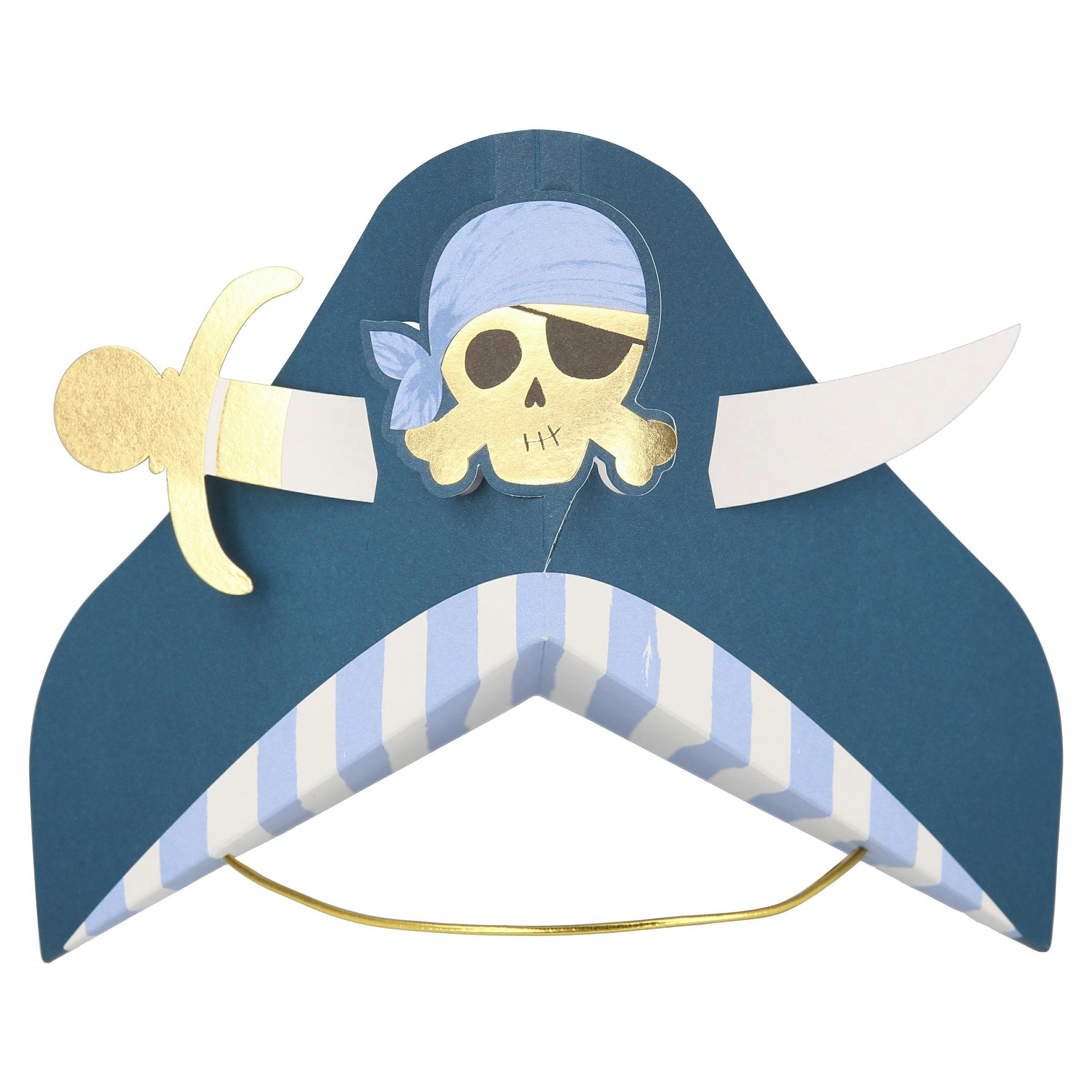 Blue Pirate Party Hats