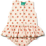 Strawberry Days Ruffle Romper, Cream