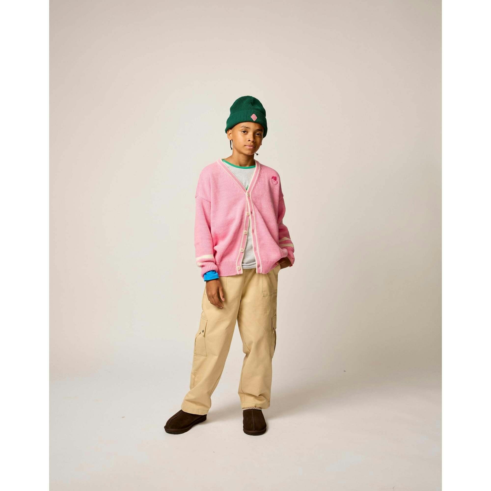 Wool Classroom Cardigan in Bubblegum Pink