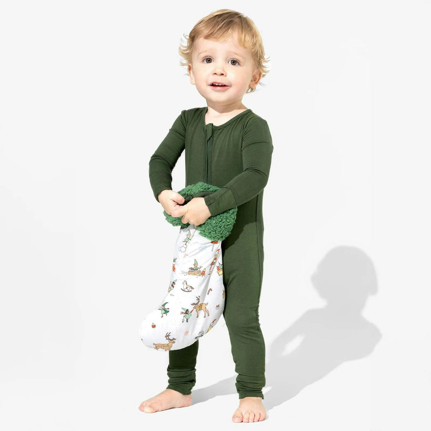Classic Green Christmas Bundle - Bamboo Convertible Footies