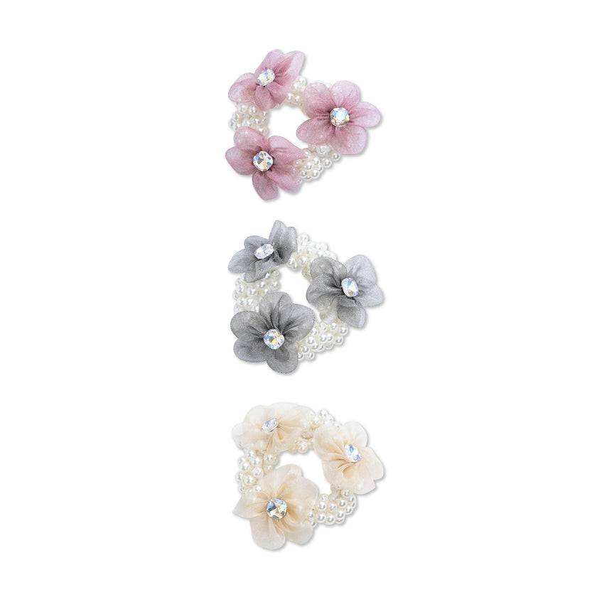 Pearl Flower Scrunchie Set