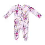 Dahlia Floral - 2 Way Ruffle Back Zipper Footie