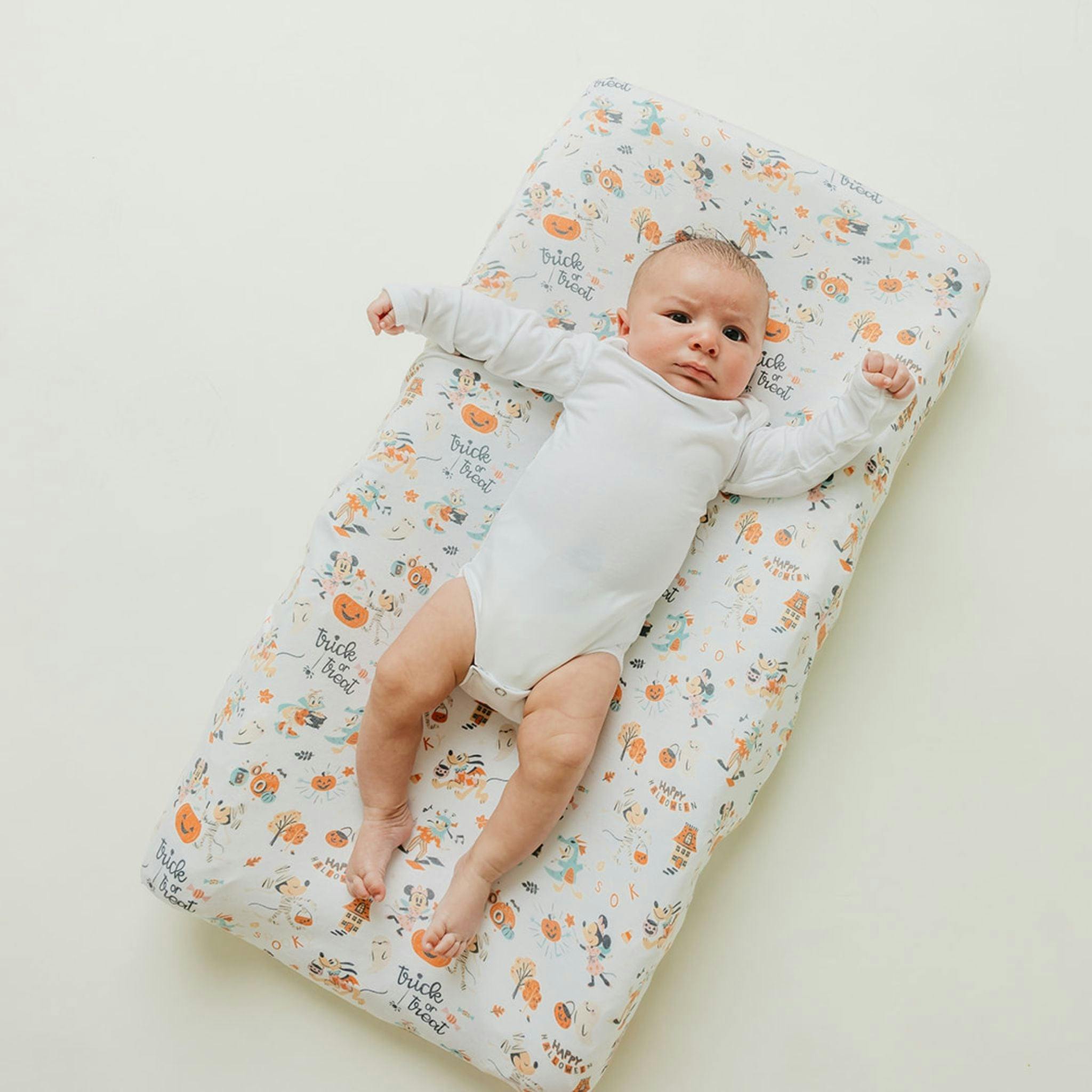 Premium Knit Diaper Changing Pad Cover - Mickey Mouse's Boo Bash
