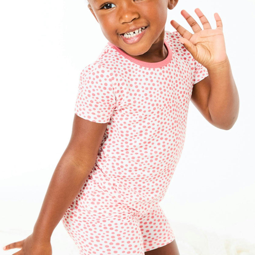 Shorts Pajama Set - Coral Dots