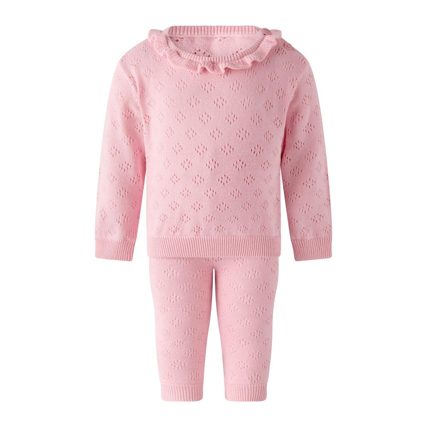 Pink Pointelle Sweater & Legging Set