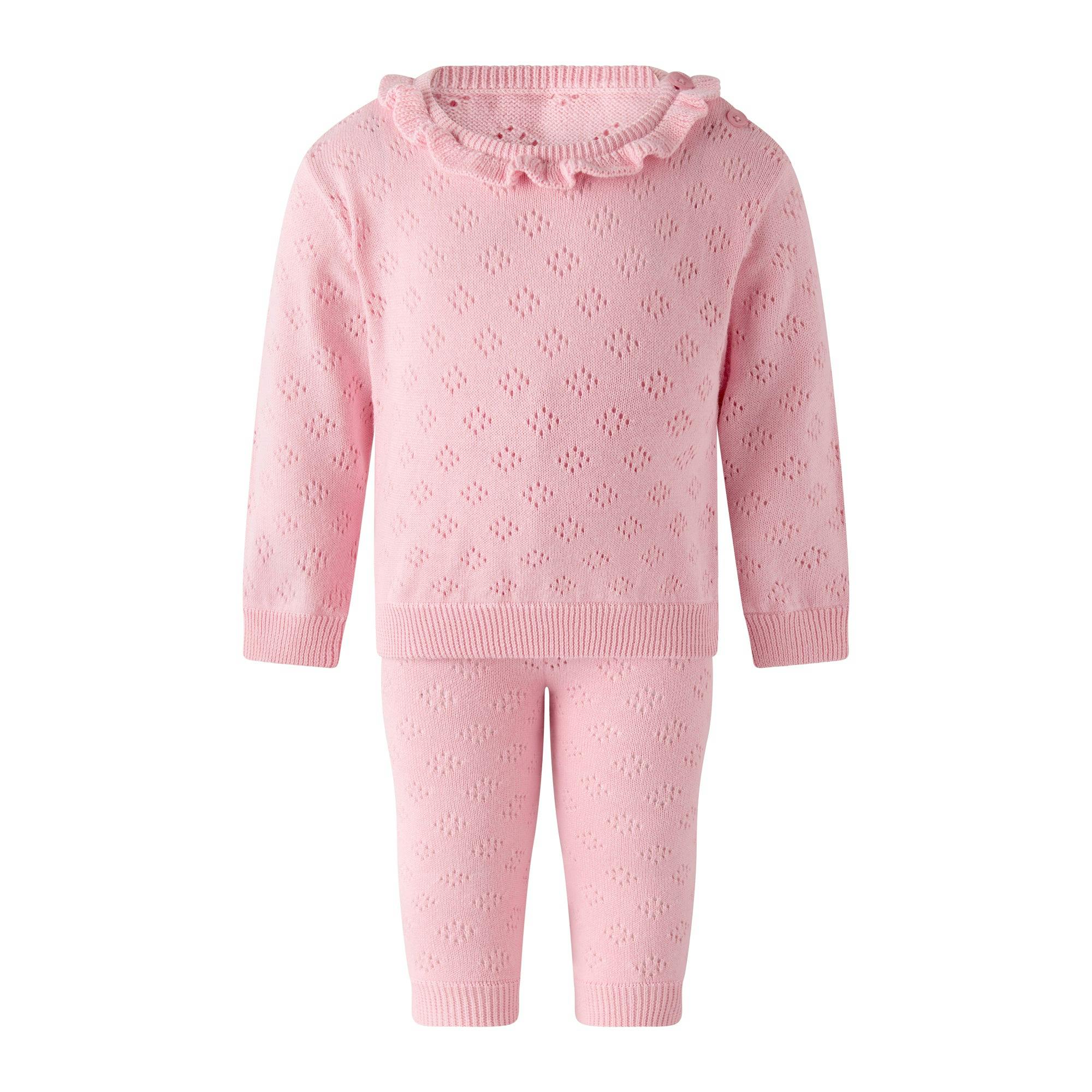 Pink Pointelle Sweater & Legging Set