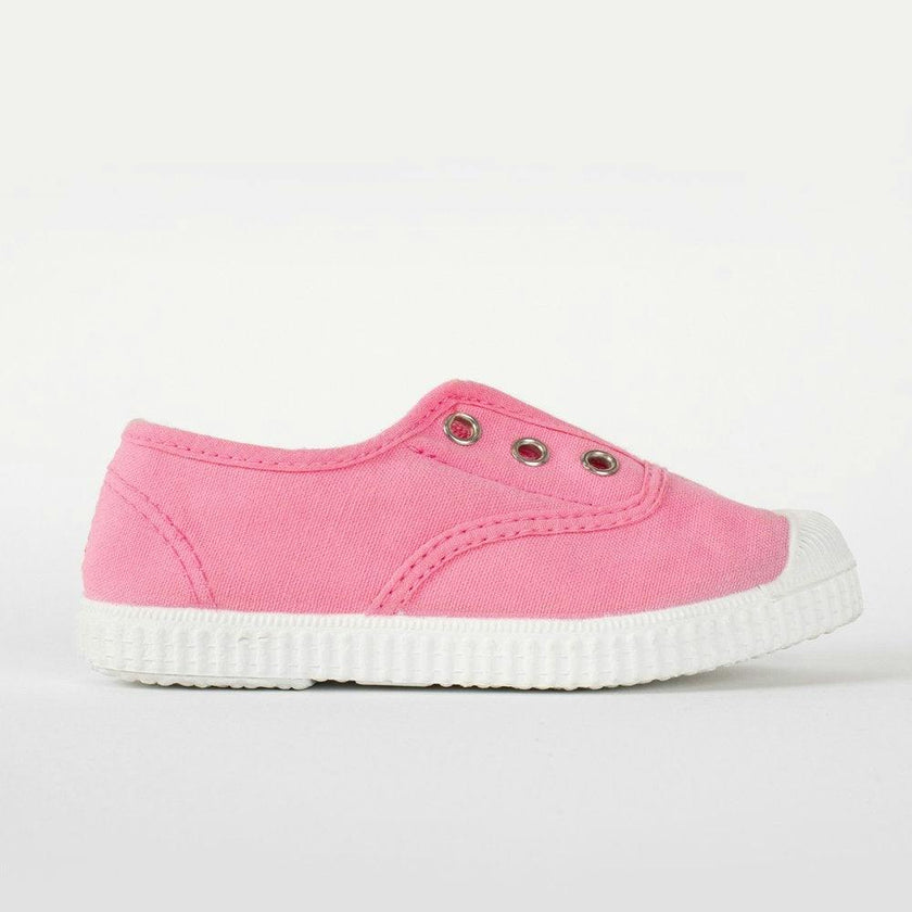 Hampton Canvas Plum Plimsolls in Bonbon Pink