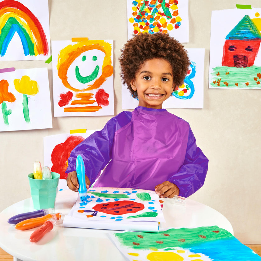 Easy Squeezy Squeezable Poster Paint Brushes - Easy Grip - Set of 6