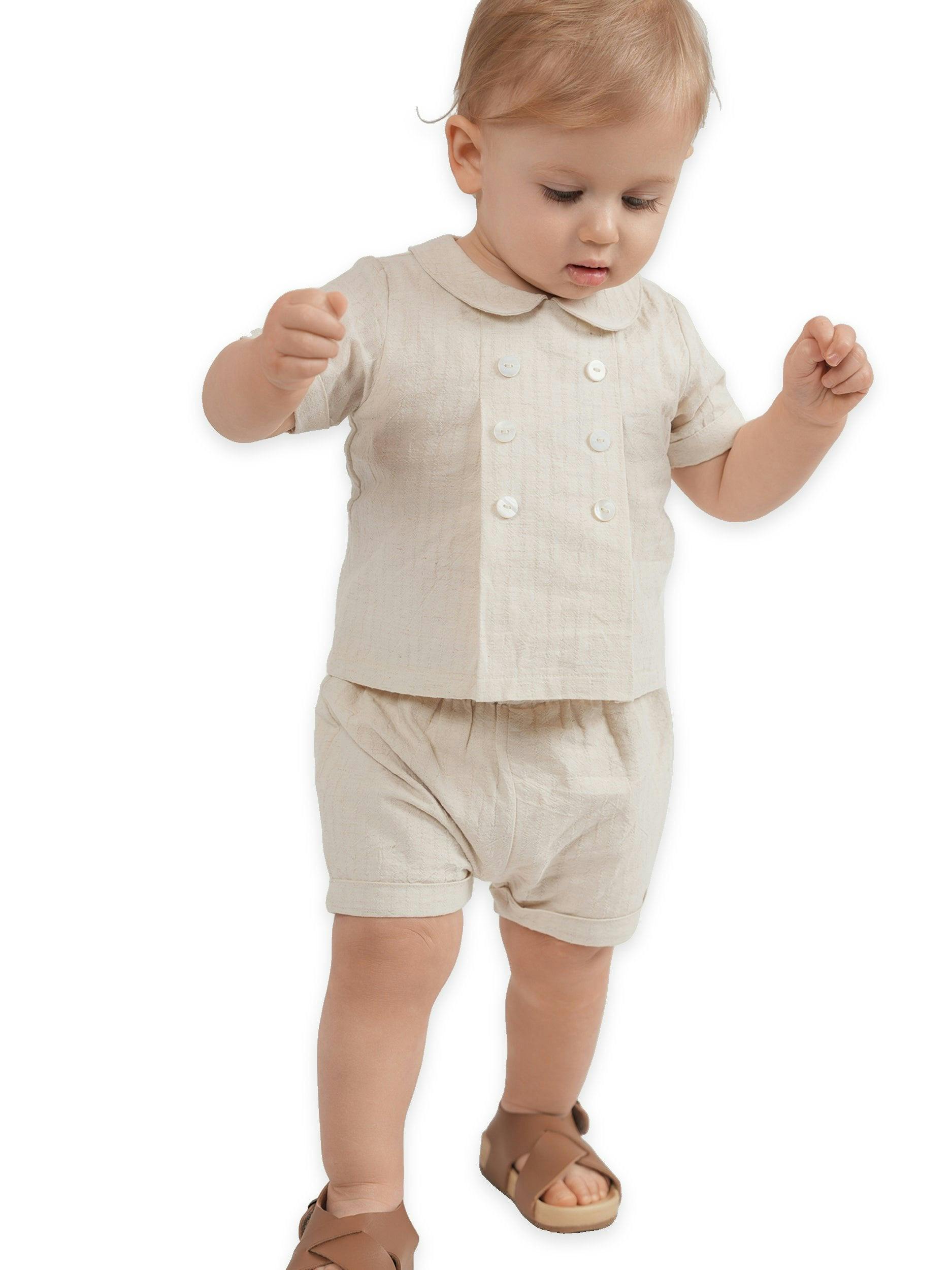 Double Breasted Linen Set