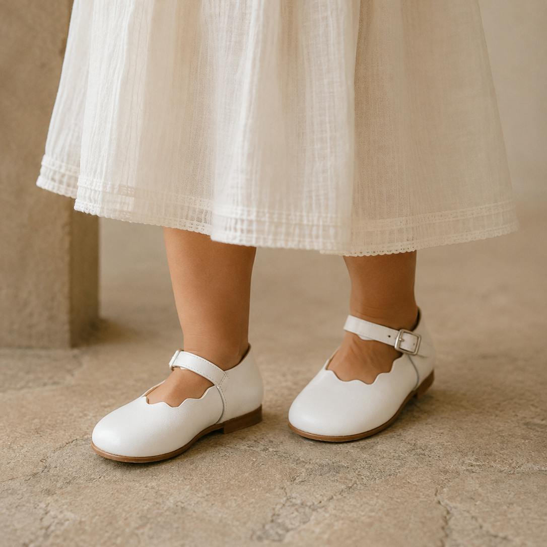 Toddler Ondina Ballet Flat | White Leather