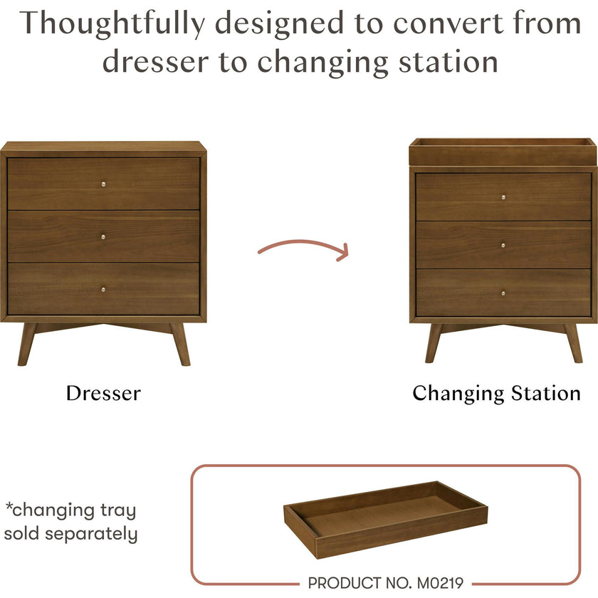 Palma 3-Drawer Compact Assembled Dresser (34")