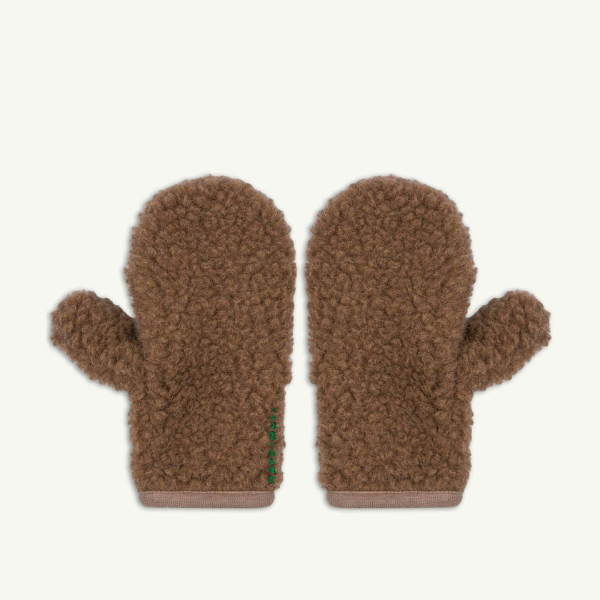 children's merino mittens - teddy brown 6y+