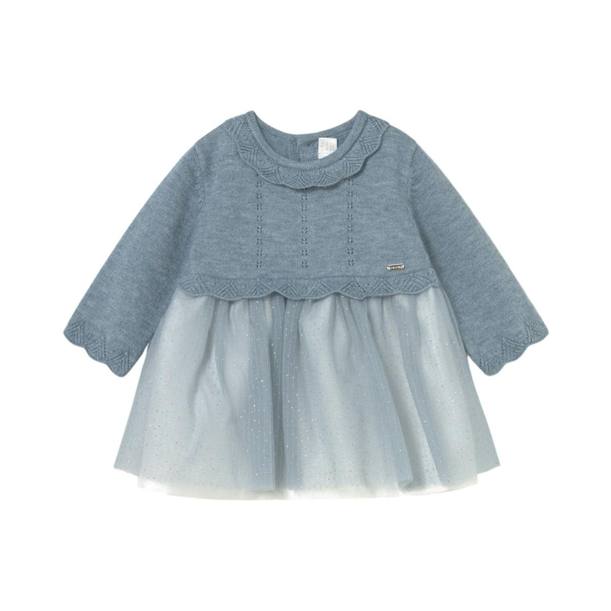 Newborn Girl Tulle and Knit Dress