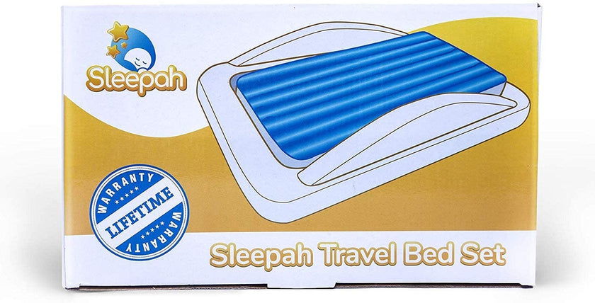 Inflatable Toddler Travel Bed – Kids Blow Up Air Mattress + Safety Bumpers