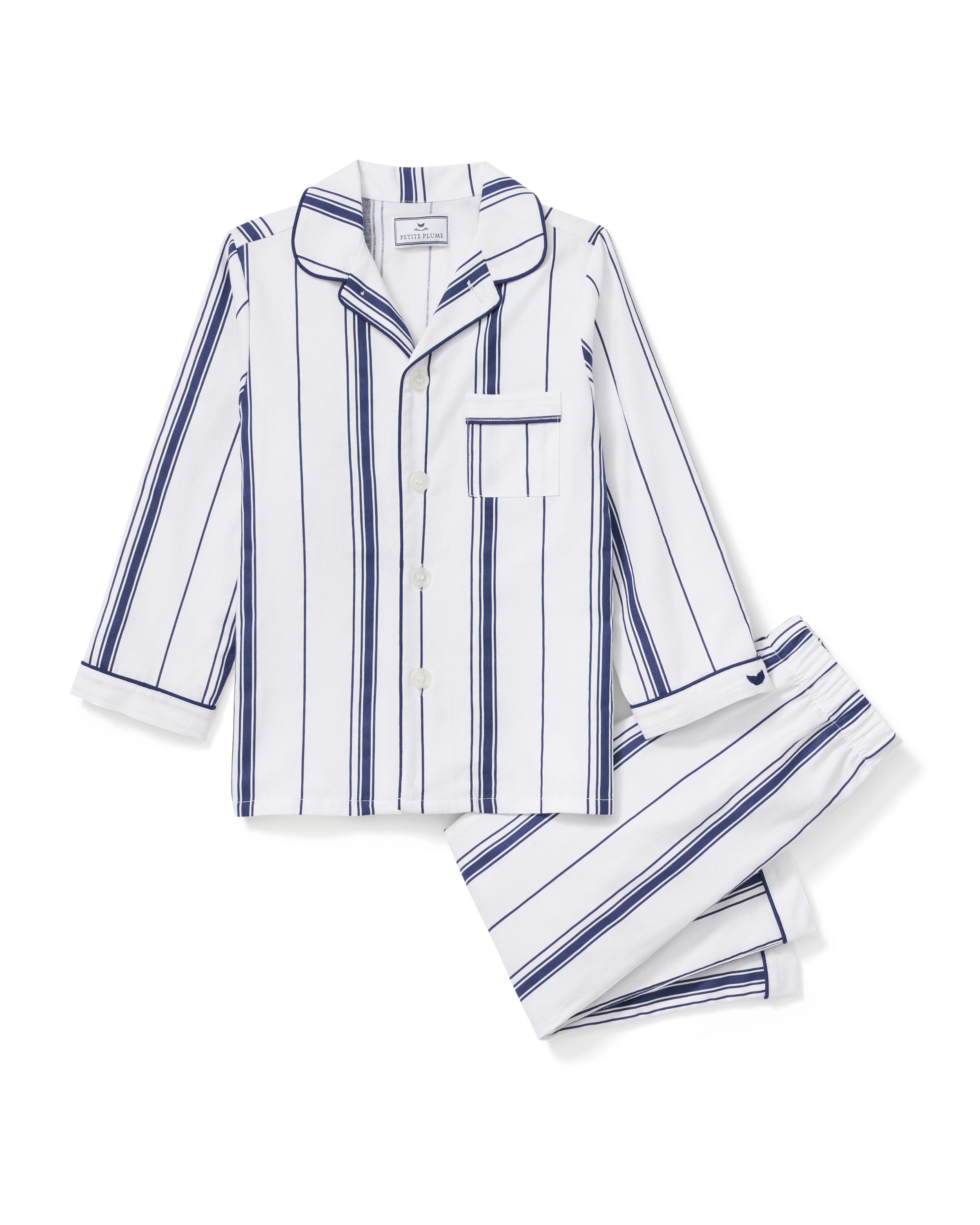 Kid's Twill Pajama Set in Parlor Stripe