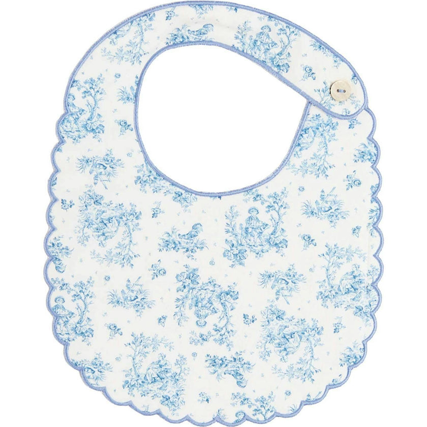 Audrey Toile Scallop Edge Lined Bib