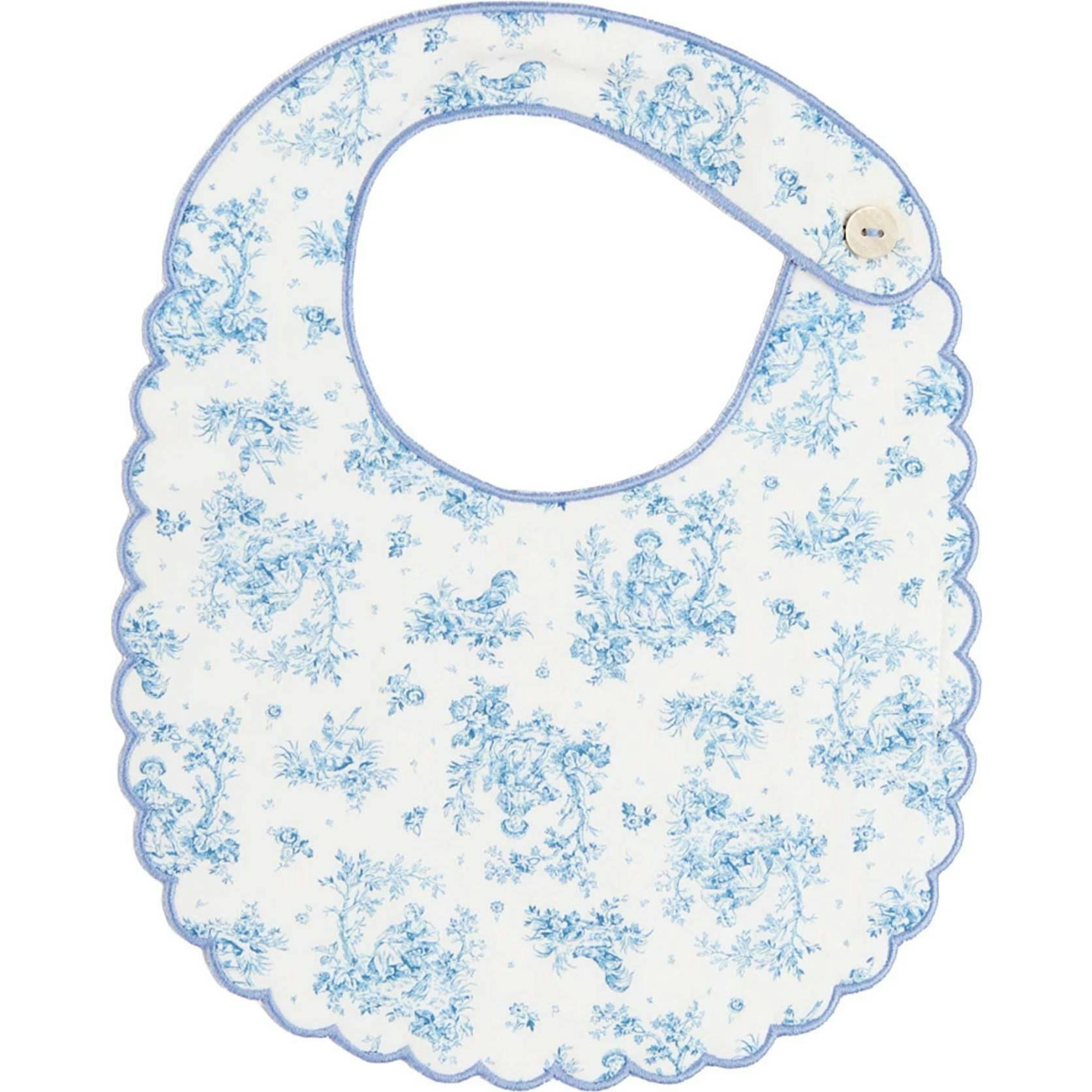 Audrey Toile Scallop Edge Lined Bib