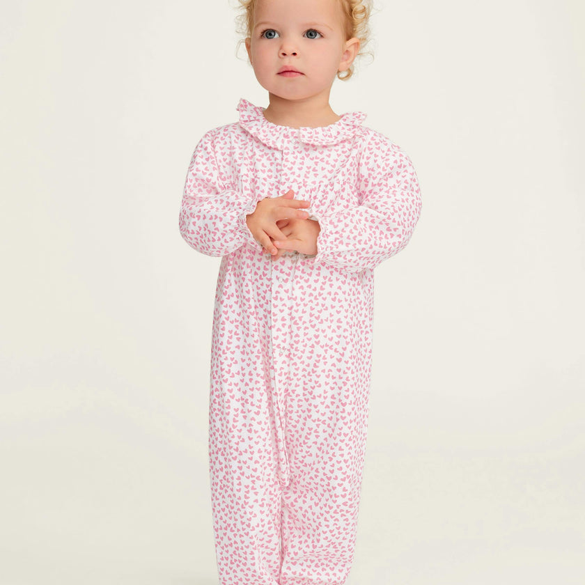 Baby's Twill Madeline Romper in Sweethearts