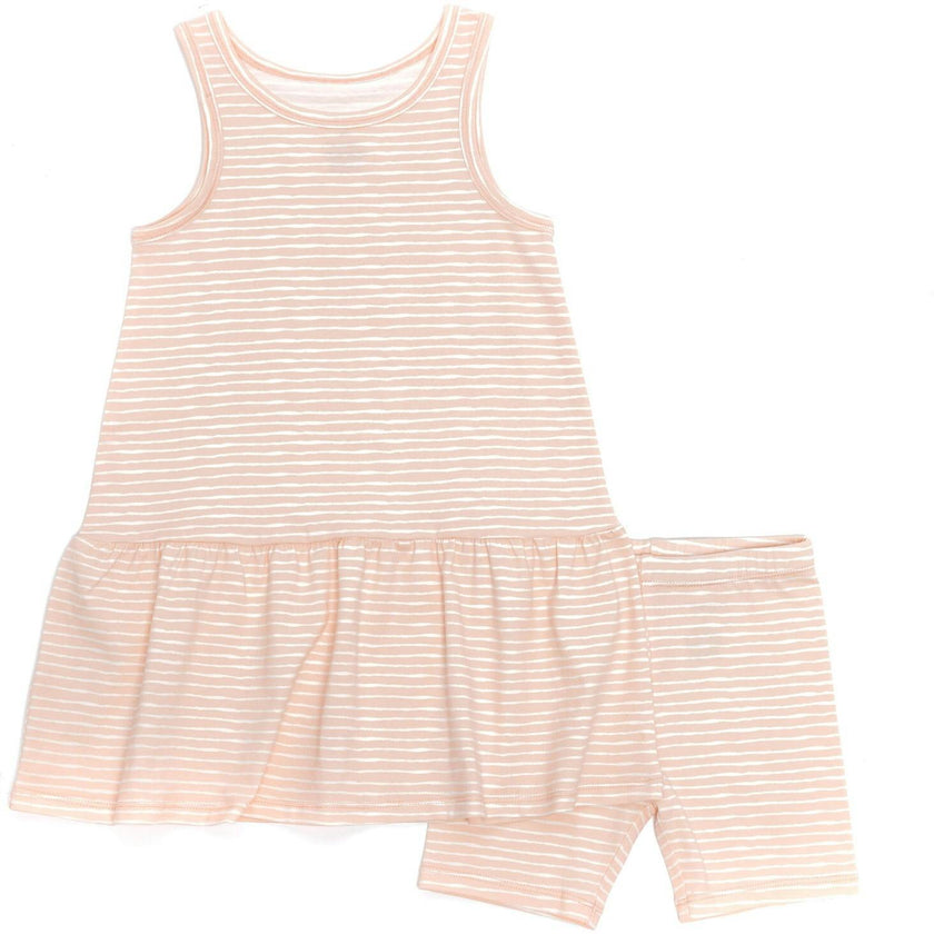 Sleeveless Drop Waist Dress With Matching Shorts