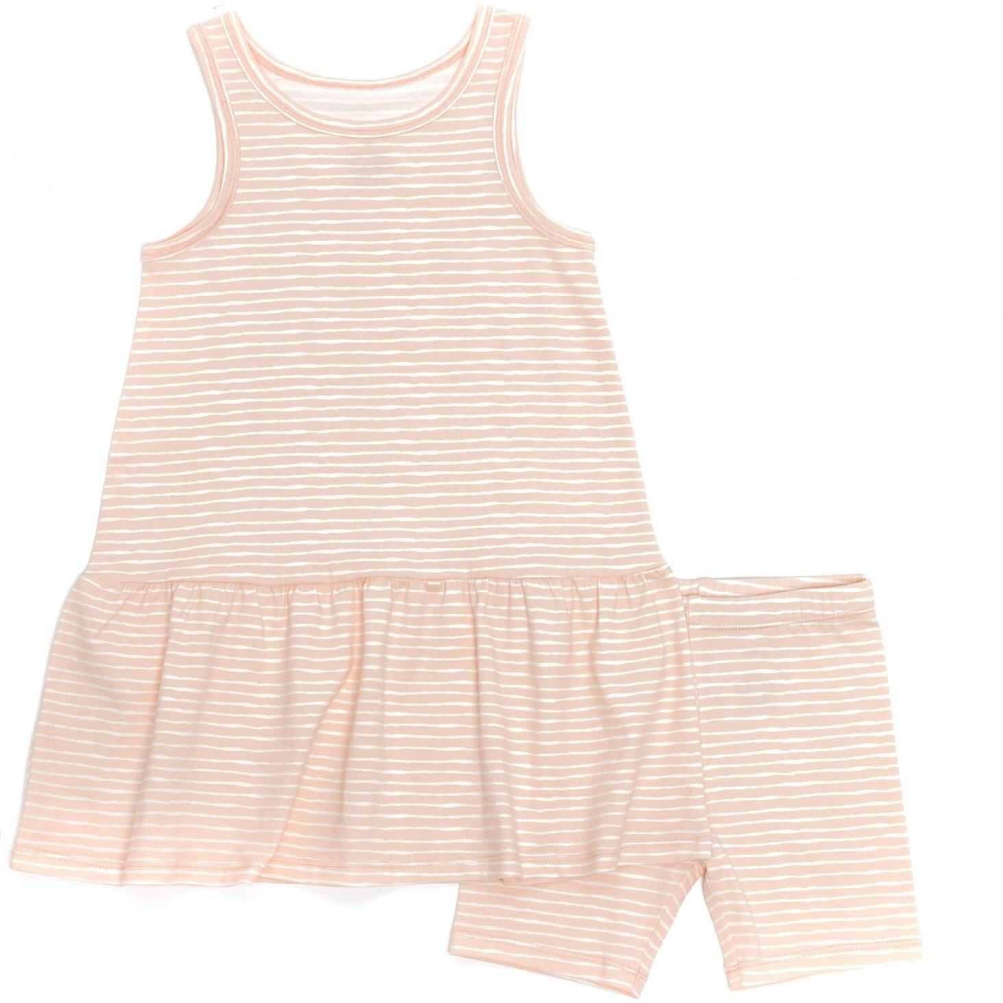 Sleeveless Drop Waist Dress With Matching Shorts