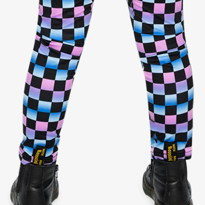 Leggings Black Checkered Print