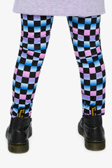 Leggings Black Checkered Print