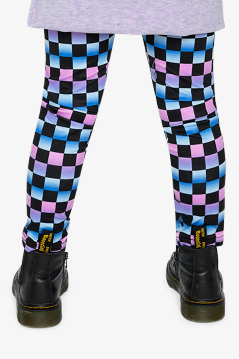 Leggings Black Checkered Print