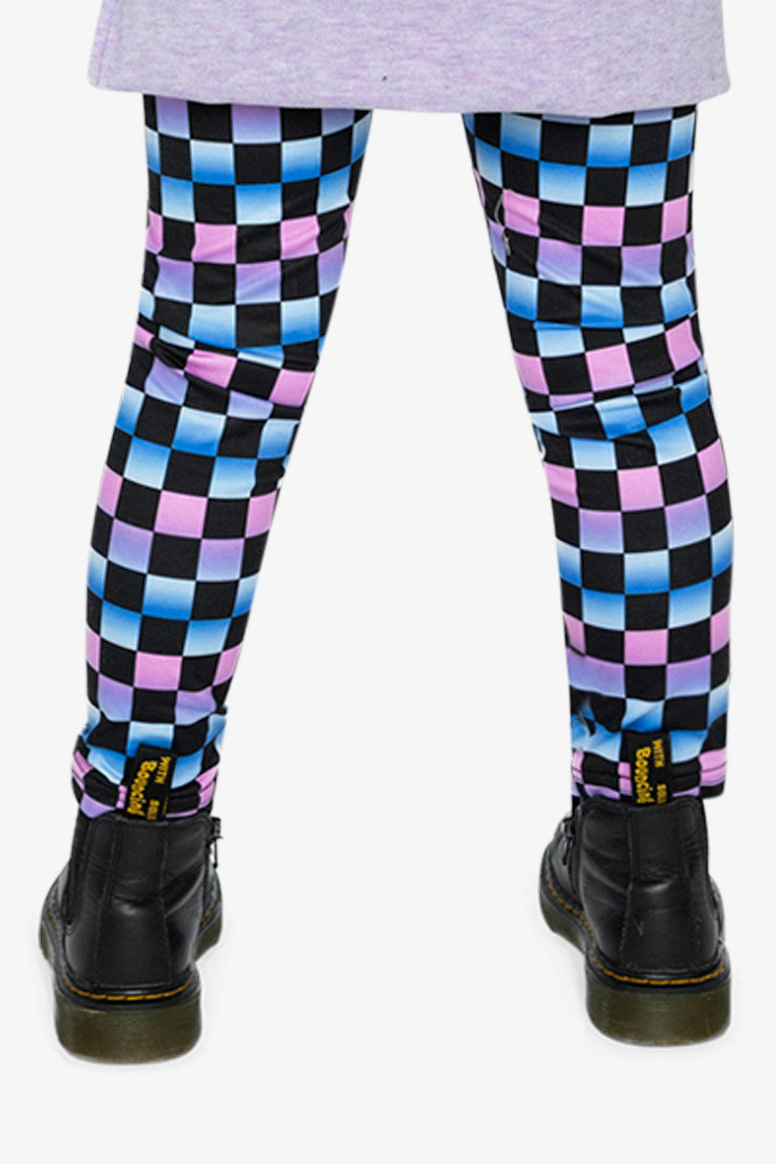 Leggings Black Checkered Print