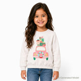 Graphic Sweatshirt | Pink Holiday Car