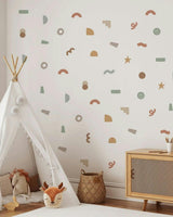 Peel & Stick Fabric Wall Stickers - Abstract Shapes (Earth
