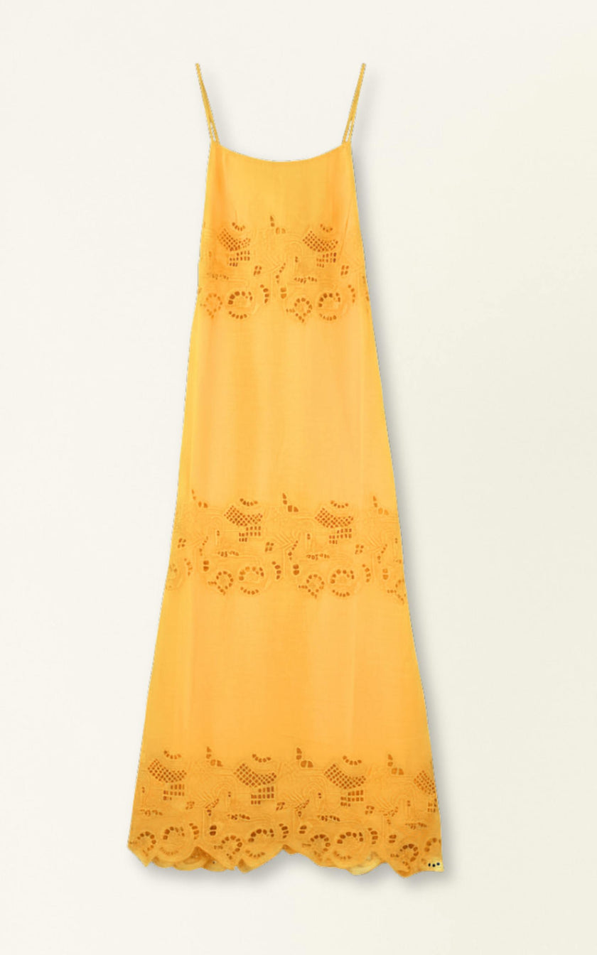 Ilio Dress in Marigold Embroidered Deco