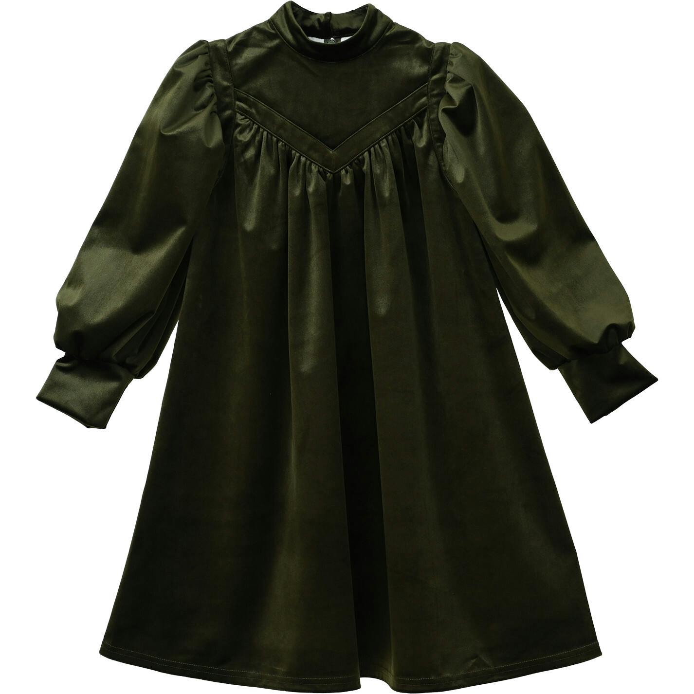 Rachel dress (olive-green velvet)