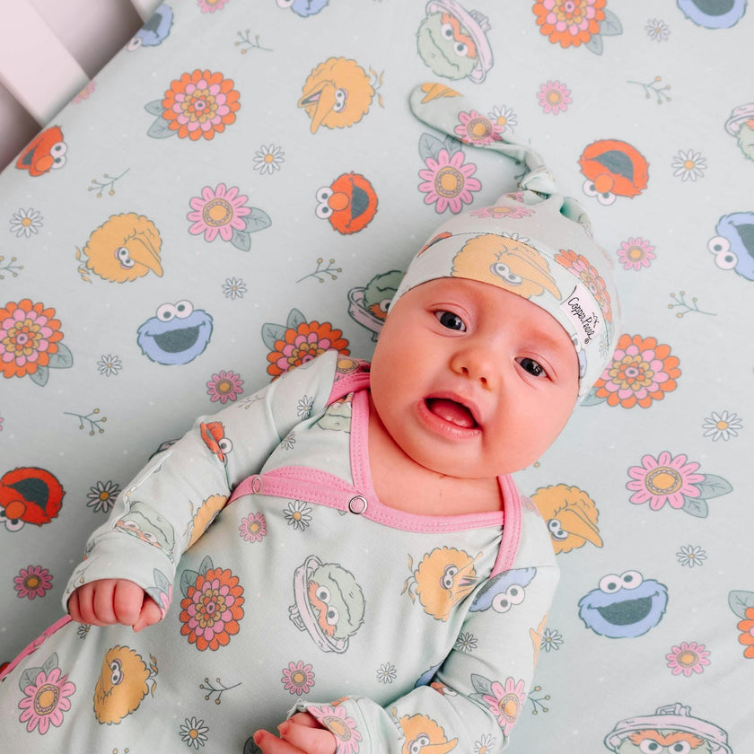 Top Knot Hat - Sesame Street Retro Floral