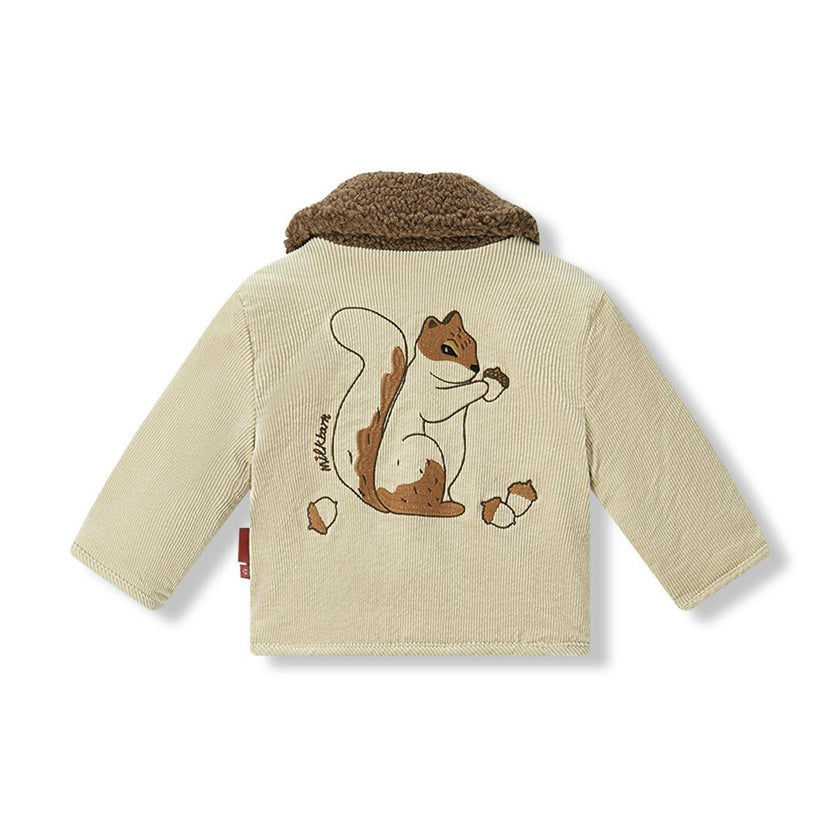 Beige Corduroy Sherpa Reversible Jacket