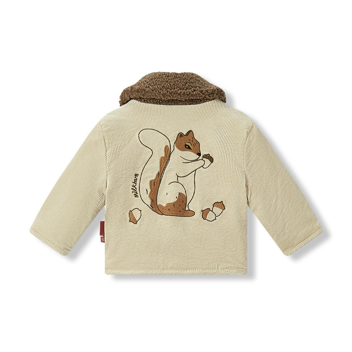 Beige Corduroy Sherpa Reversible Jacket