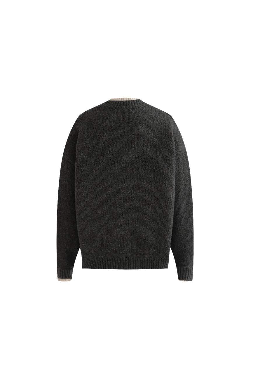 Dark Gray Classic Knit Sweater