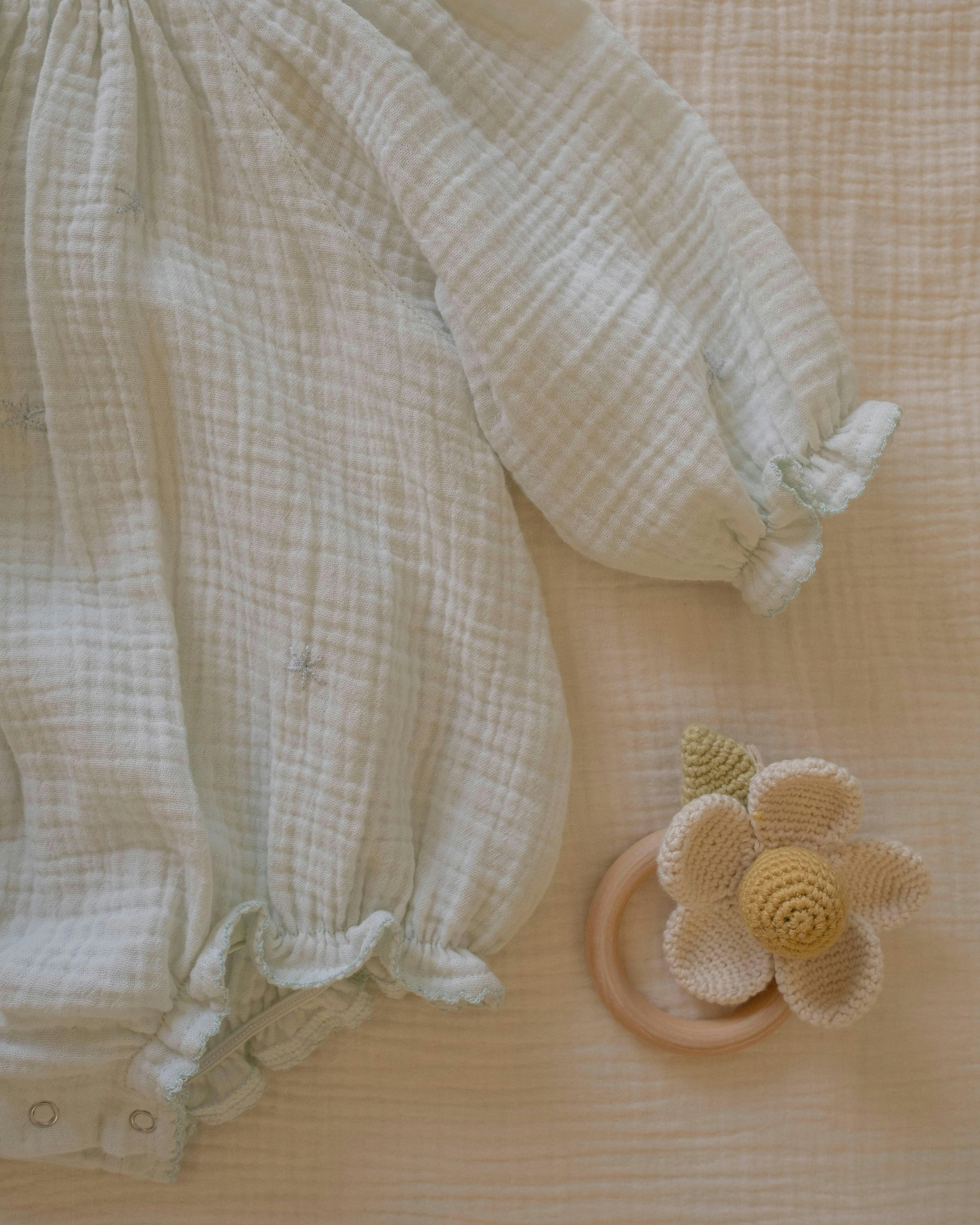 Gauze Romper in Embroidered Stars
