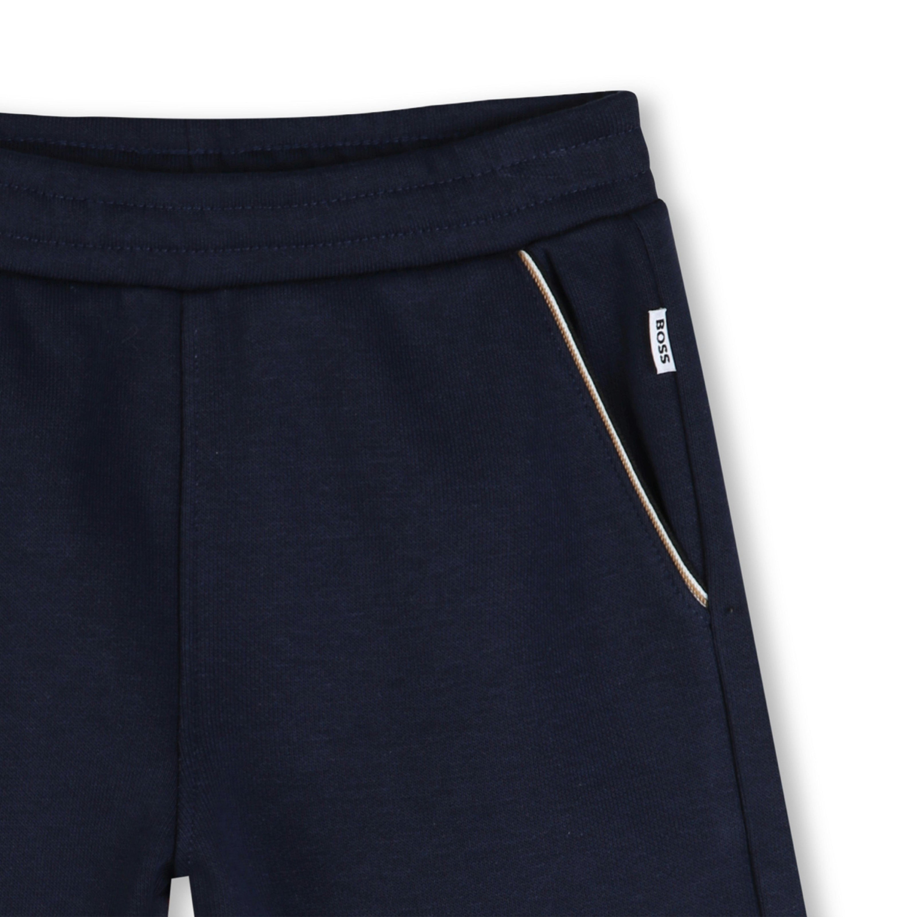 White & Navy Graphic Short Set