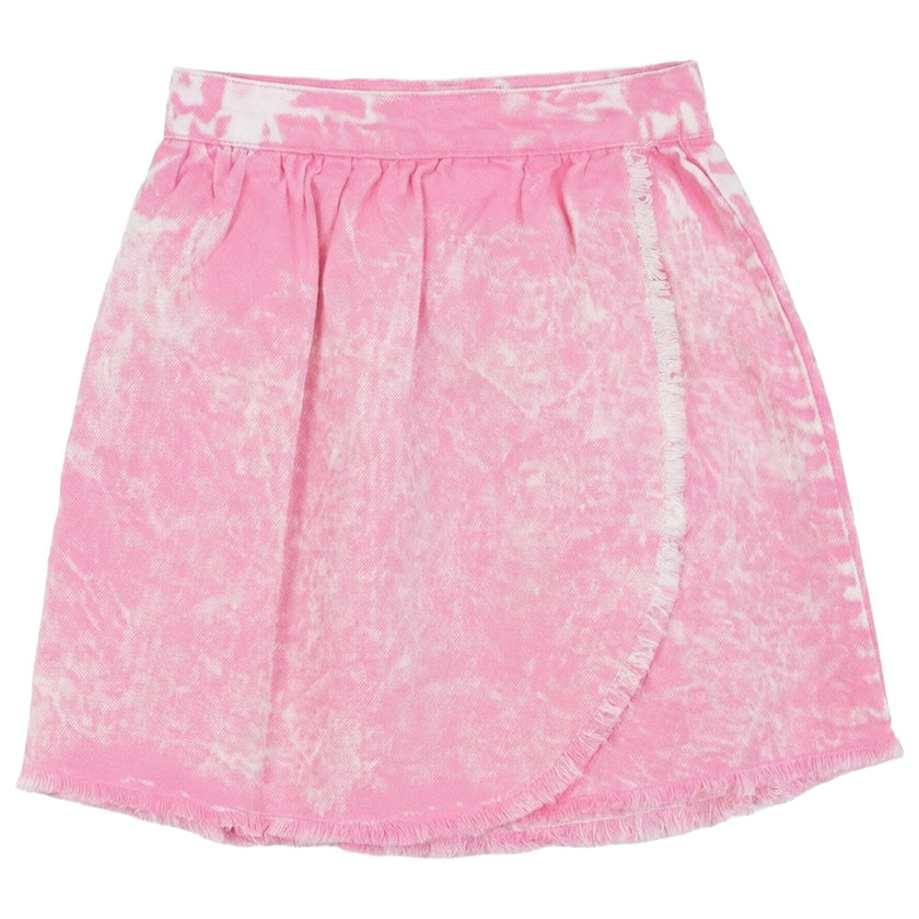 Woven Denim Wrap Skirt