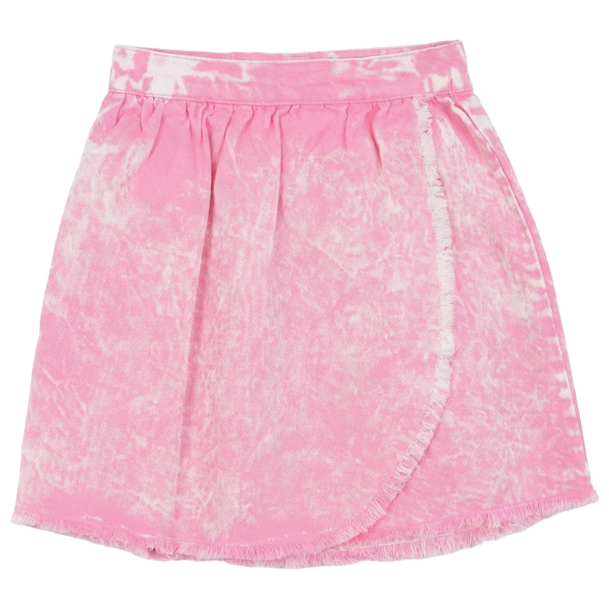 Woven Denim Wrap Skirt