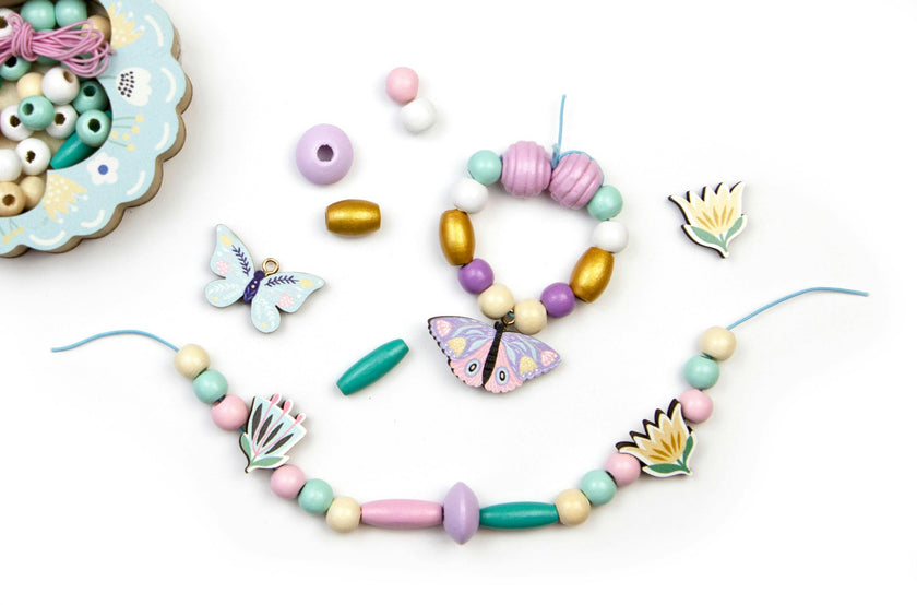 Les Perles -Butterfly Wooden Beads - 4y+
