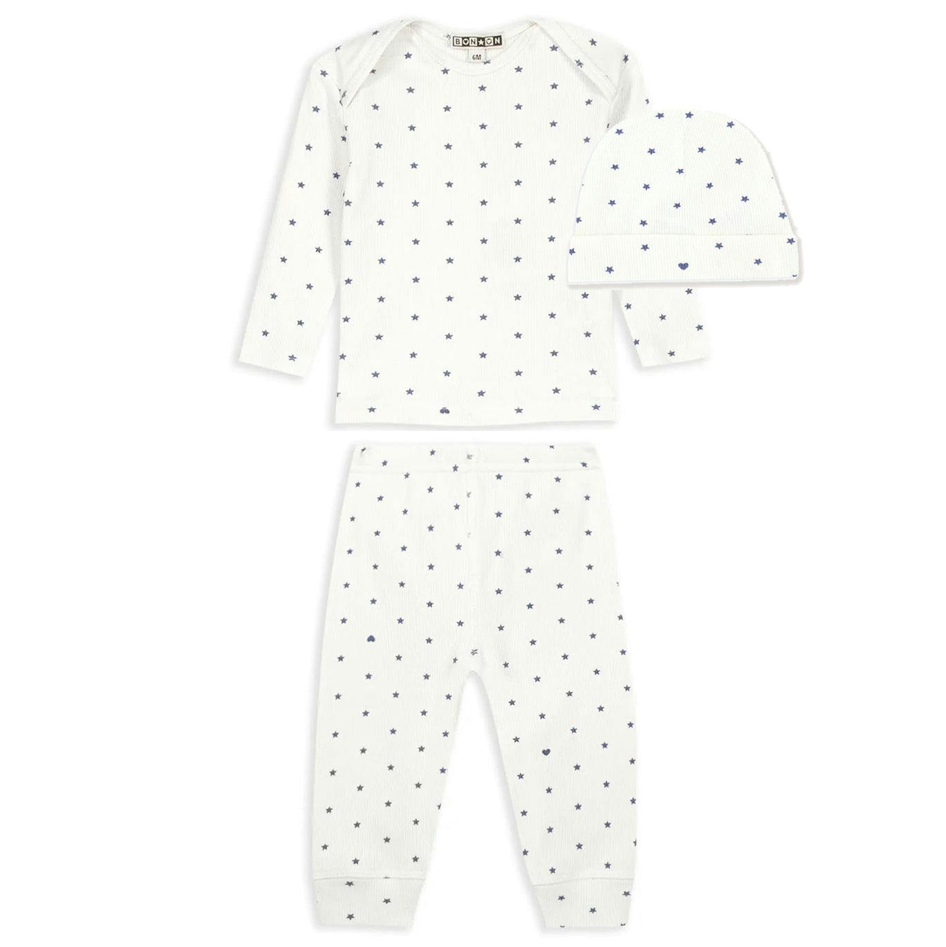 BONTON Tino Star Pajamas - Star Print Blue