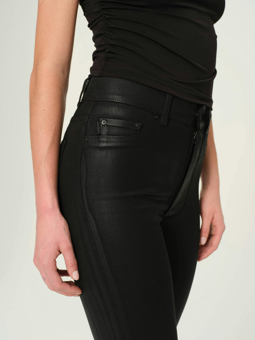 Halle Straight High Rise Instasculpt 29" Jeans | Black Coated